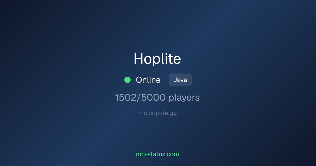 Hoplite (mc.hoplite.gg) - Minecraft Server Status